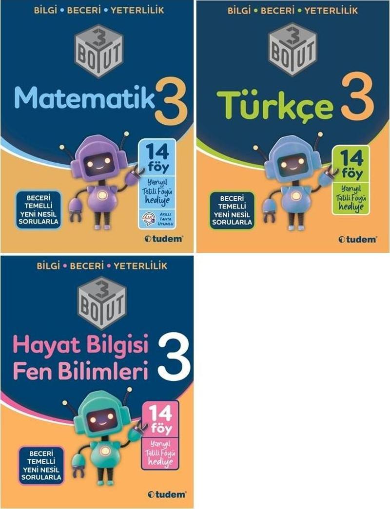 Tudem 3. Sınıf Matematik + Türkçe + Hayat + Fen 3 Boyut Set 3 Kitap 2023