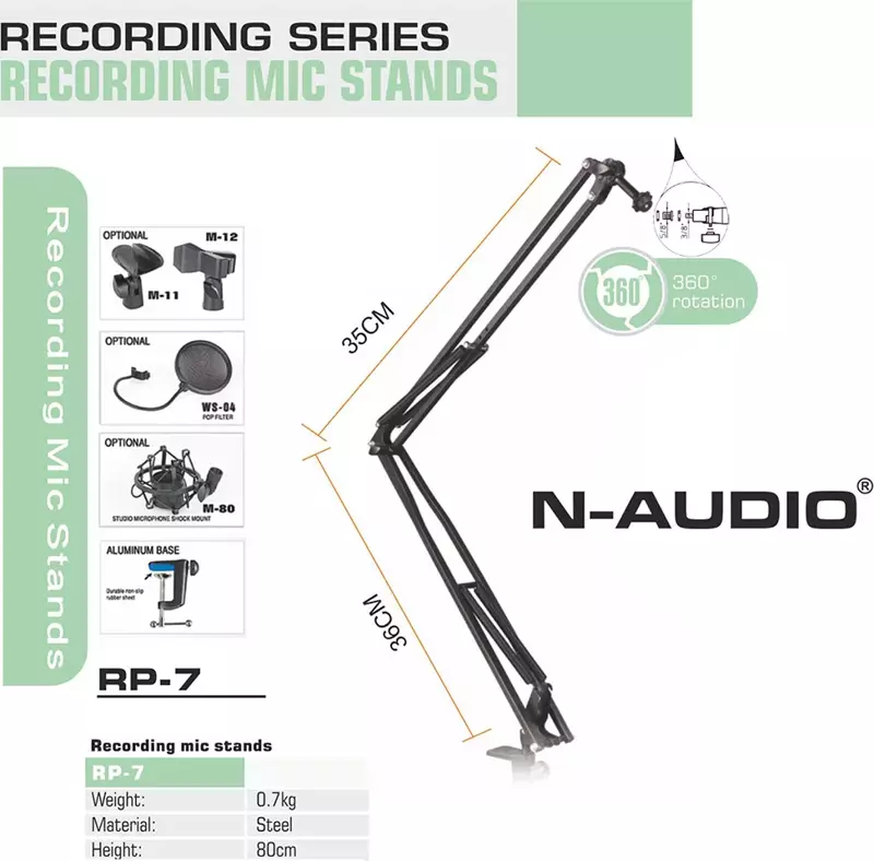 Rp-7 36cm Podcast Akrobat Masa Monteli Mic. Stand