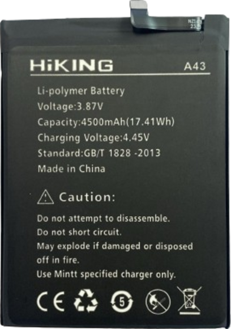 HİKING A43 PİL BATARYA 4500 mAh + Tamir Seti