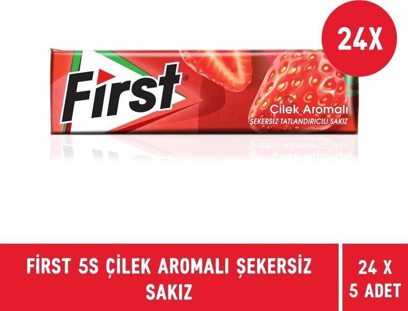 5S Çilek Aromalı Şekersiz Sakız - 24 Adet