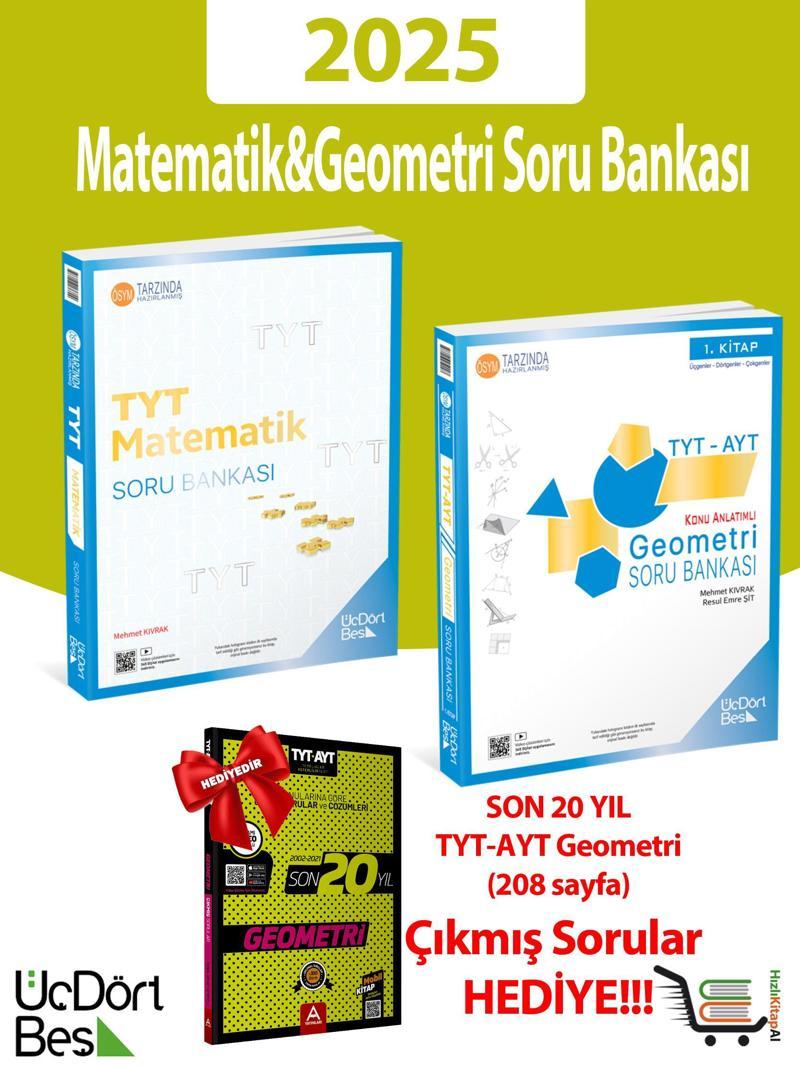 345 -2025 Model Tyt Matematik ve Geometri Soru Bankası Öıkmış Sorular Hediyeli!