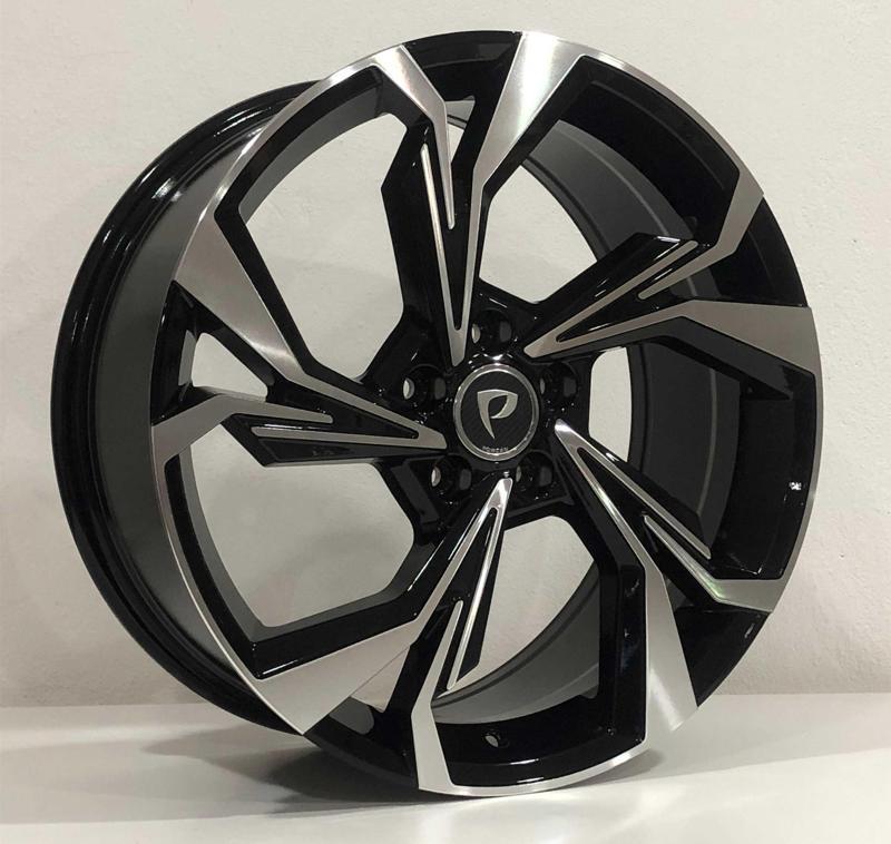 8X19 BK-5893 5X112 ET45 66.45 BLACK MACHINED JANT (TAKIM SATILIR) (4 ADET FİYATIDIR)