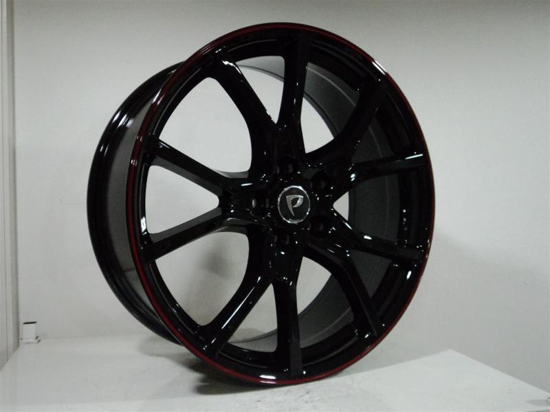 BK-5388 8x18 5x114.3 ET45 64.1 BLACK RED LI JANT (TAKIM SATILIR) (4 ADET FİYATIDIR)