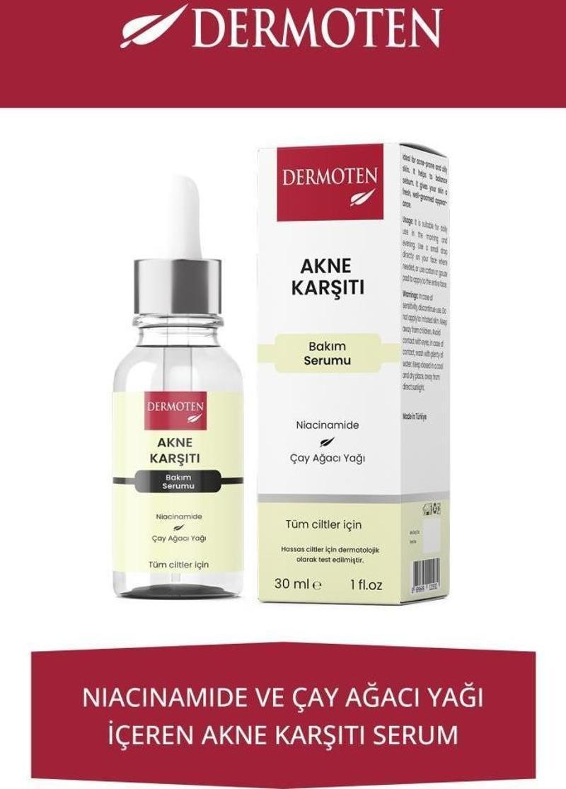 Akne Karşıtı, Niacinamide ve Çay Ağacı Yağlı Cilt Bakım Serumu 30 ml