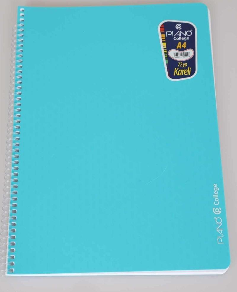 PIANO "TEKLİ" 72 YAPRAK ÇİZGİLİ DEFTER SPİRALLİ A4 PP KAPAK