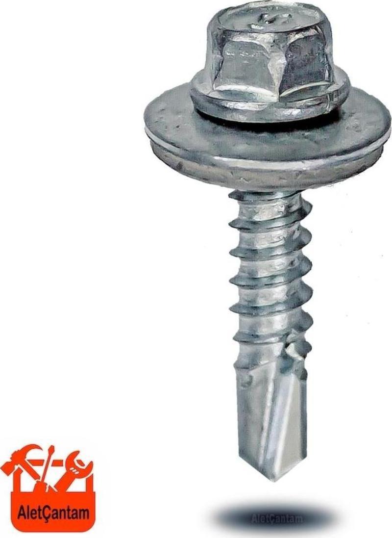 Trapez Vida Çatı Vidası Pullu Vida 5.5X75 _ 50 Adet