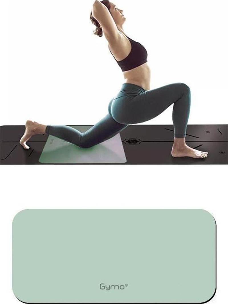 Ekolojik 6mm TPE Yoga Matı Pilates Minderi Diz Dirsek Koruyucu Matlı Set Açık Yeşil