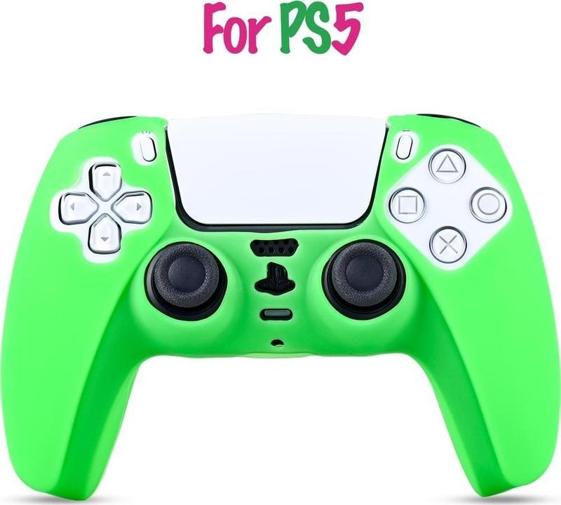 PS5 Gamepad Uyumlu Silikon Kılıf - (Green Energy)