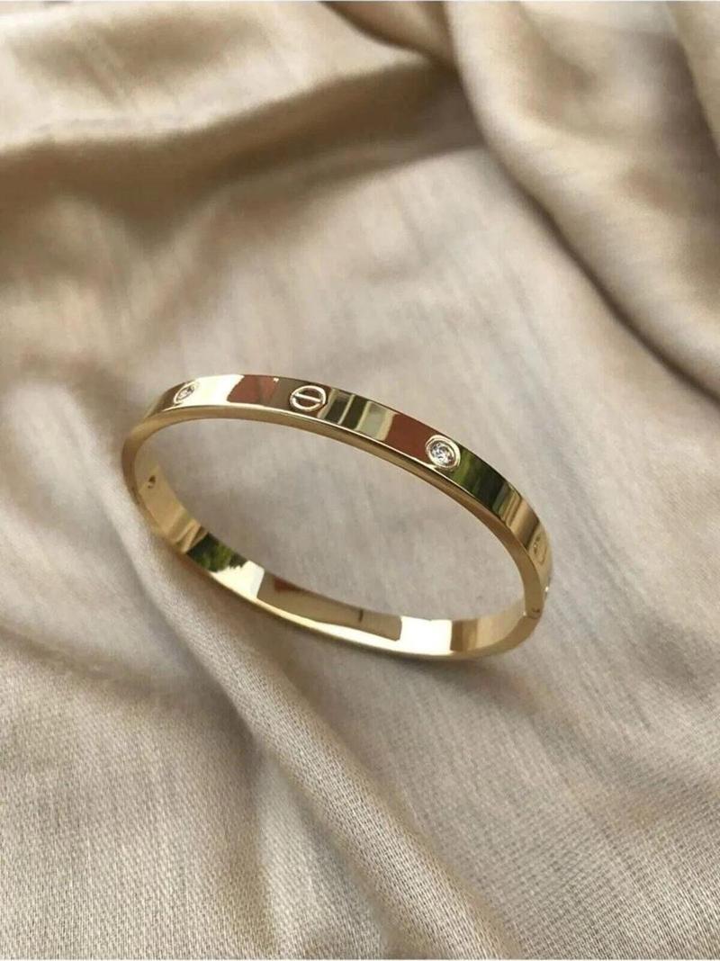 Cartier Model Kalın 316L Çelik Altın Rengi Bileklik