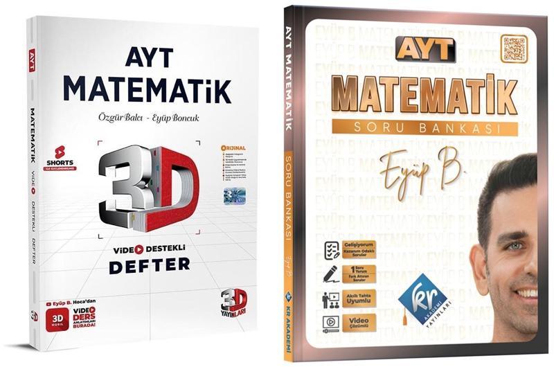 3D Yayınları Ayt Matematik Video Destekli Defter + Kr Akademi Ayt Eyüp B. Soru Seti 2 Kitap