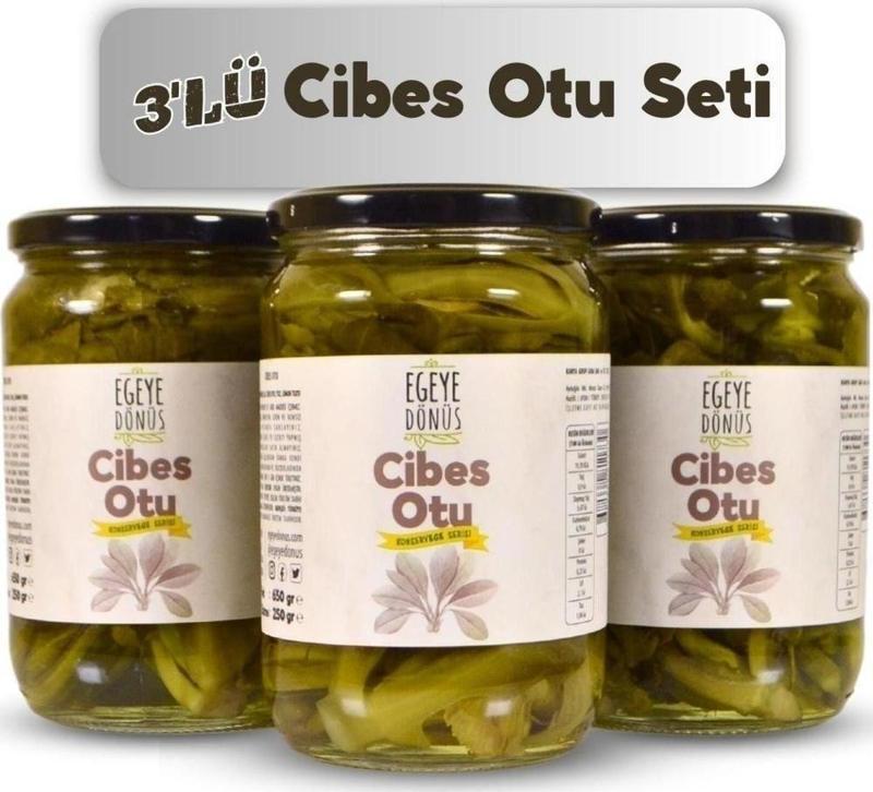 3'lü Cibes Otu Konserve - (Meze ve Salata İçin Yemeğe Hazır Cibez) - 3 Adet * 650 Gr.