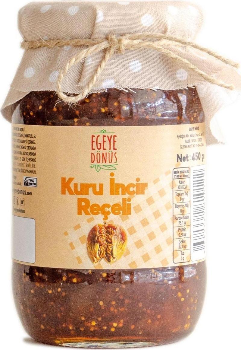 Geleneksel Aydın Kuru Incir Reçeli Cam Kavanoz - 450 Gr. (%65-%70 MEYVE ORANI)