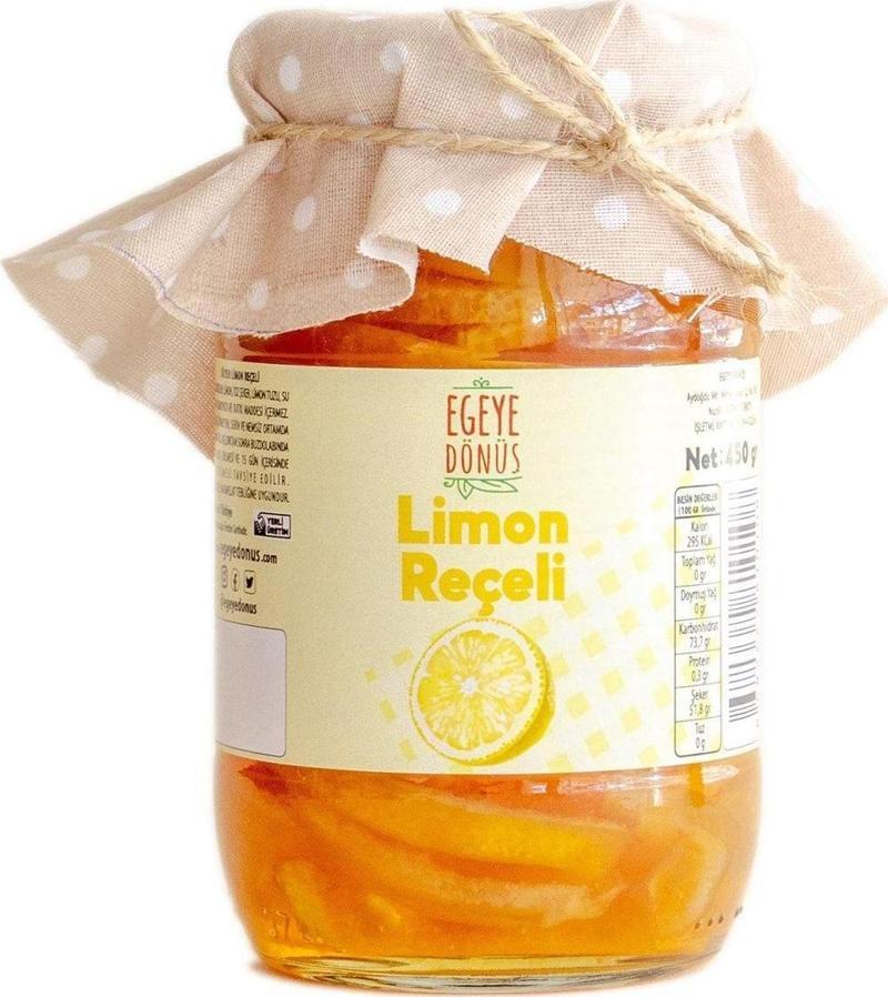 Geleneksel Dilim Limon Reçeli Cam Kavanoz - 450 Gr. (%65-%70 MEYVE ORANI)