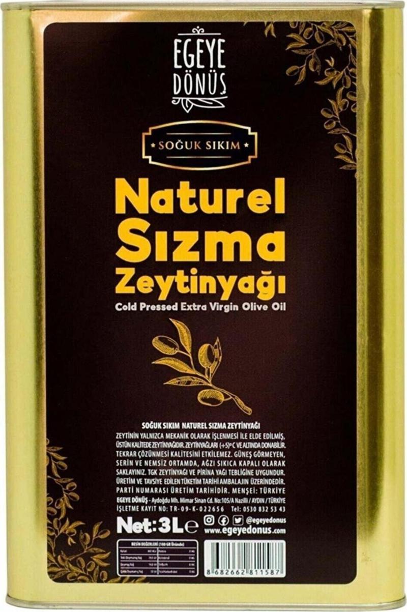 Soğuk Sıkım Natürel Sızma Zeytinyağı Teneke (YENİ SEZON) - 3 Litre