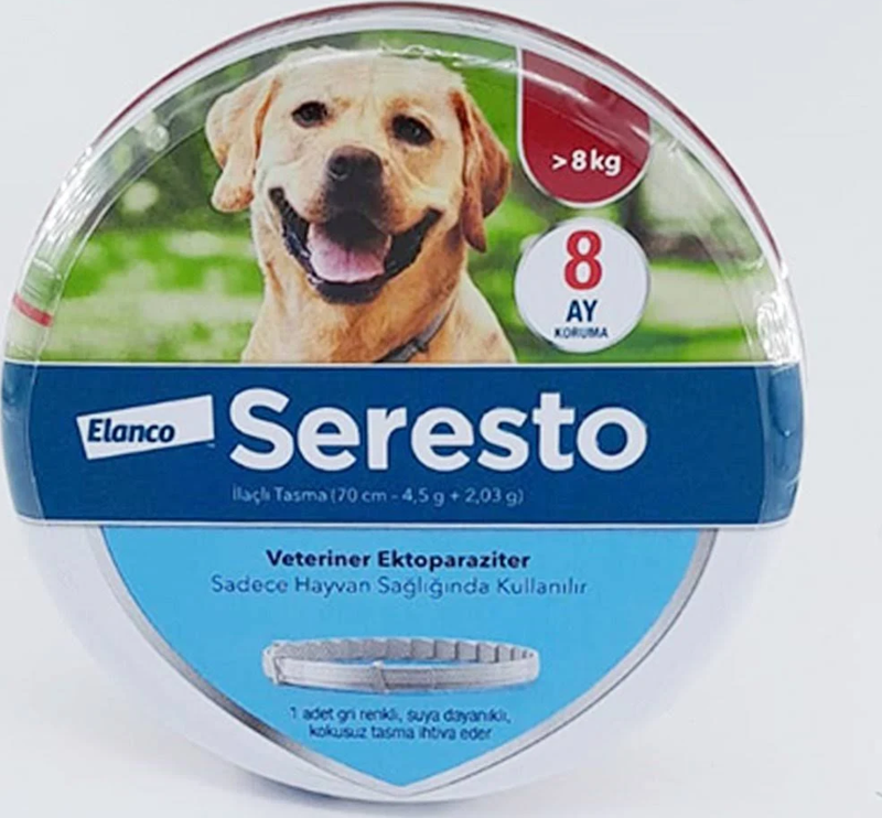 Seresto Tasma 70 cm >8 Kg.Orta - Büyük Irk köpekler için Pire ve Kene tasması