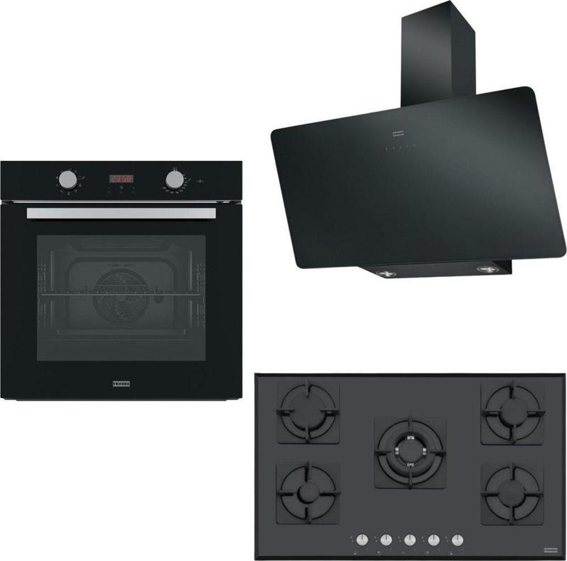 Siyah Ankastre Set (FPJ 915 V BK A-FHNS 905 4G TC B-FSL 86 H BK)K C-