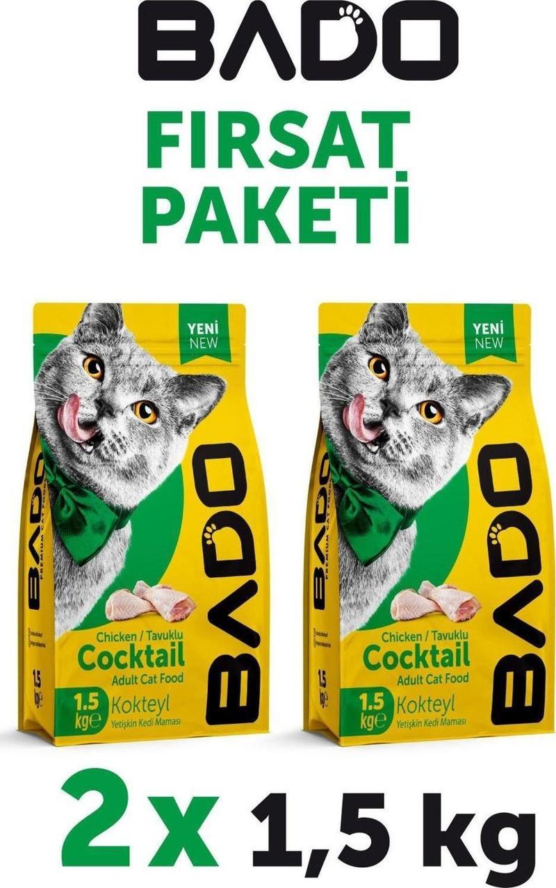 Yetişkin Kedi Maması Kokteyl 1,5 Kg 2'li