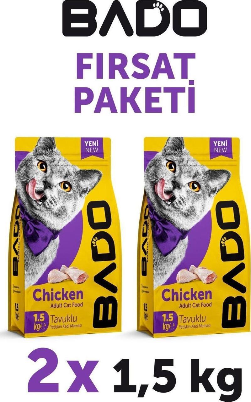 Yetişkin Kedi Maması Tavuk Etli 1,5 Kg 2'li