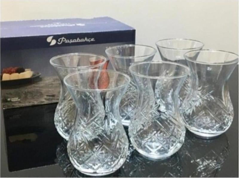 timeless kesme kristal çay bardağı - 6 lı çay bardak 42881