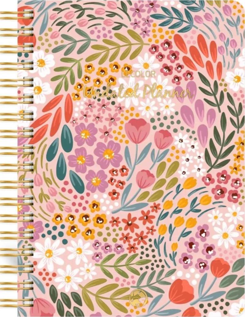 Süresiz Planlayıcı Spiralli Ajanda Defter Botanical 17x24 cm