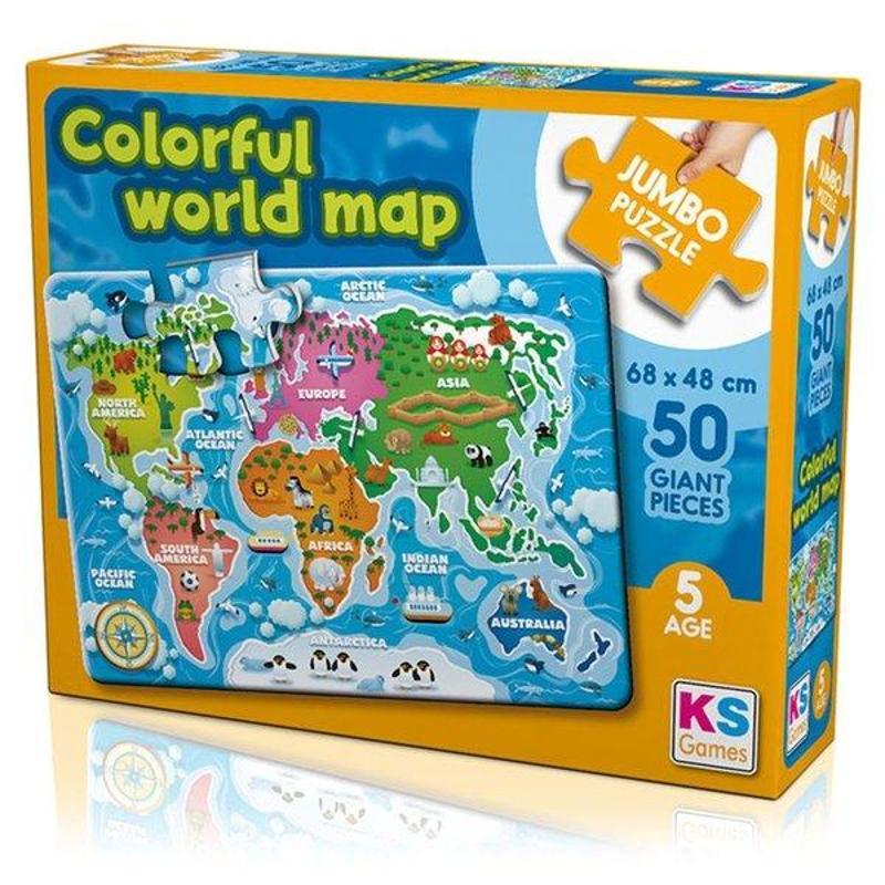 Ks Games Ks Games Colorful World Map 50 JP 31015