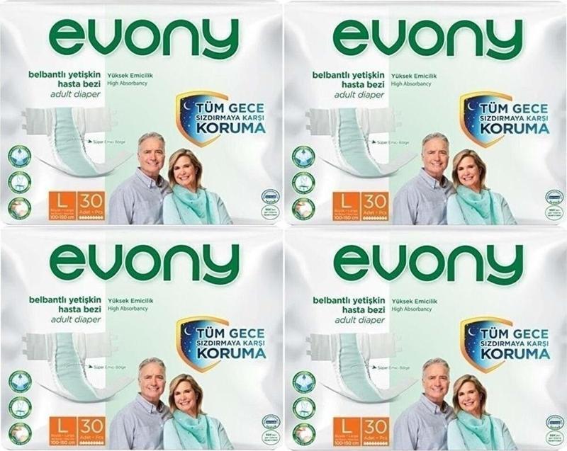 Hasta Bezi Yetişkin Bel Bantlı L-Büyük Boy 120 Adet (4Pk*30)