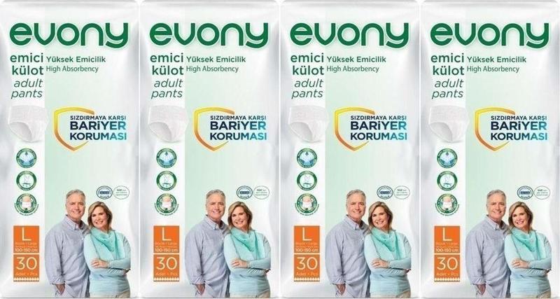 Hasta Bezi Yetişkin Emici Külot L-Büyük Boy 120 Adet (4Pk*30)