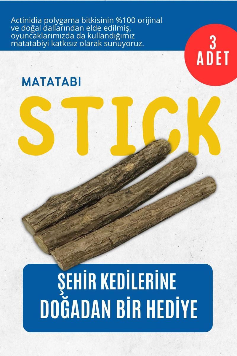 Matatabi - Stick (Kalın - 3'Lü) Diş Temizlemeye Ve Stres Gidermeye Yardımcı Doğal Oyuncak