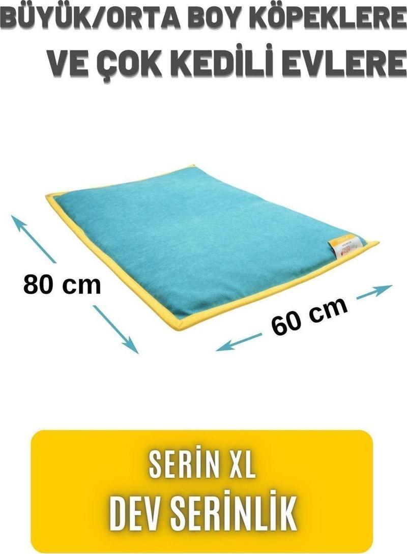 Serin (80 x 60 cm) - 4 Mevsim Kedi/ Köpek Matı, Sıcak Veya Soğuk Kullanılabilen Minder Yatak