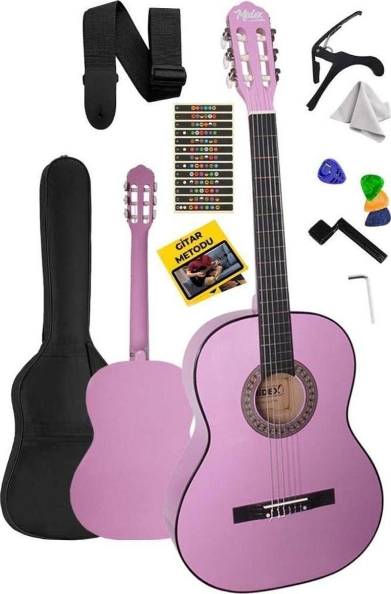 CG-270PU Lila Renk Klasik Gitar 4/4 Yetişkin Boy Sap Ayarlı Full Set