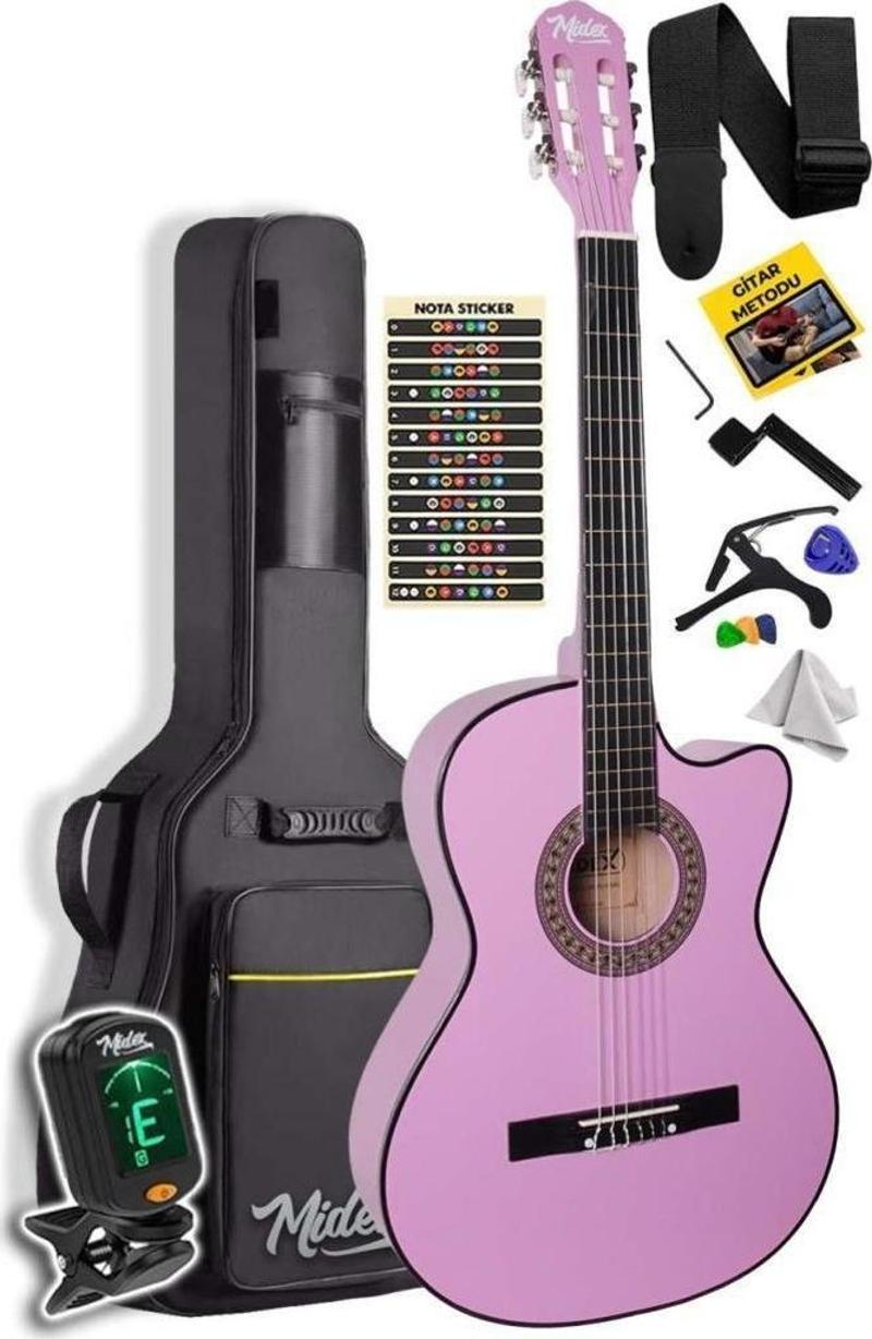 CG-390PU-XBAG Klasik Gitar 4/4 Sap Ayarlı Kesik Kasa (Çanta Tuner Askı Capo Metod Pena)