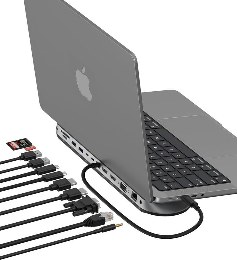 11'i 1 Arada Evrensel USB-C Pro Bağlantı İstasyonunu 3 Monitör Desteğiyle Bağlayın