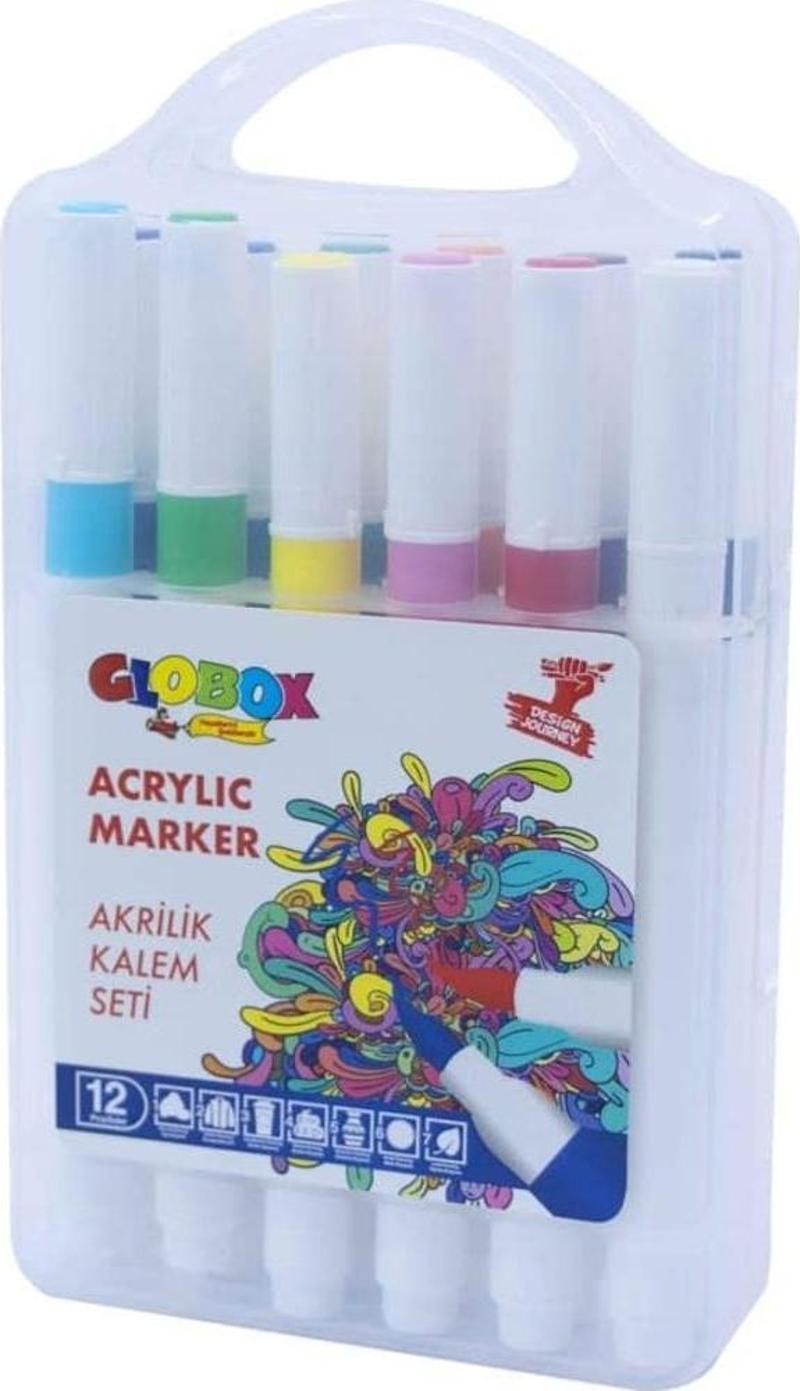 Akrilik Marker Kalem Seti 12 Renk