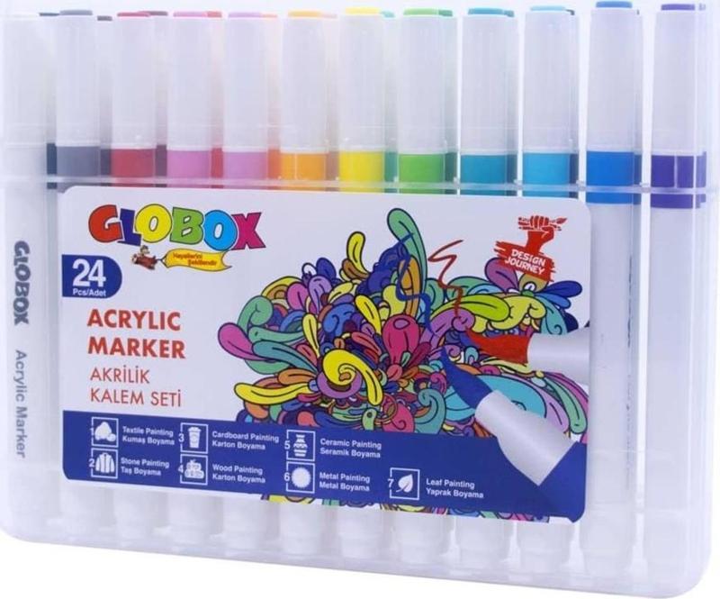 Akrilik Marker Kalem Seti 24 Renk