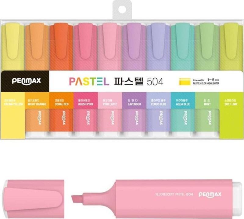 Penmax Pastel Renk İşaretleme Kalemi 10'lu Set