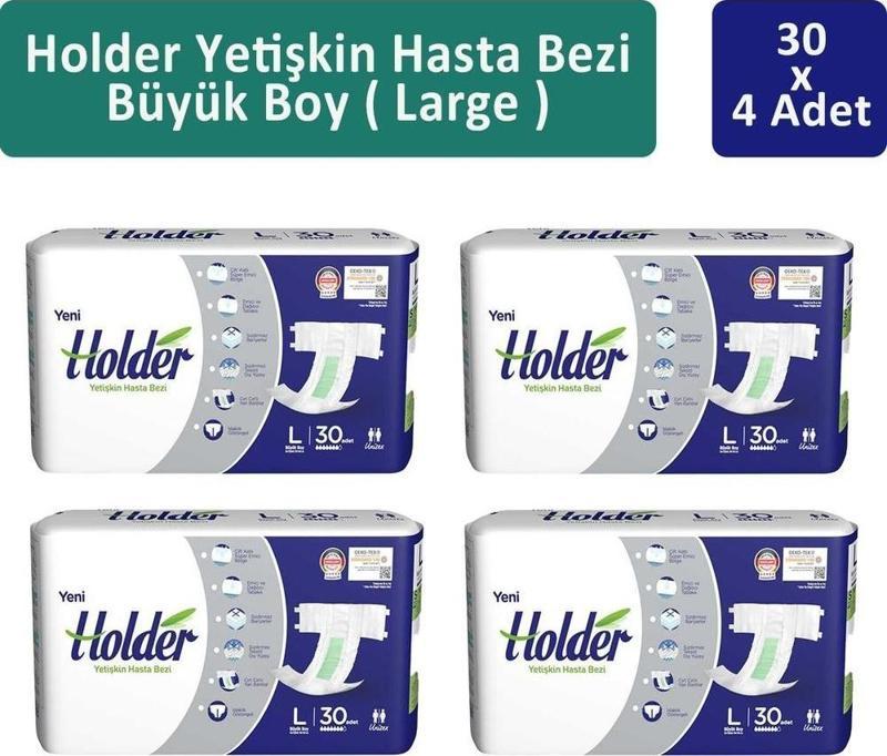  Holder Yetişkin Hasta Bezi Büyük Boy ( Large ) 30 Adet x 4 Adet