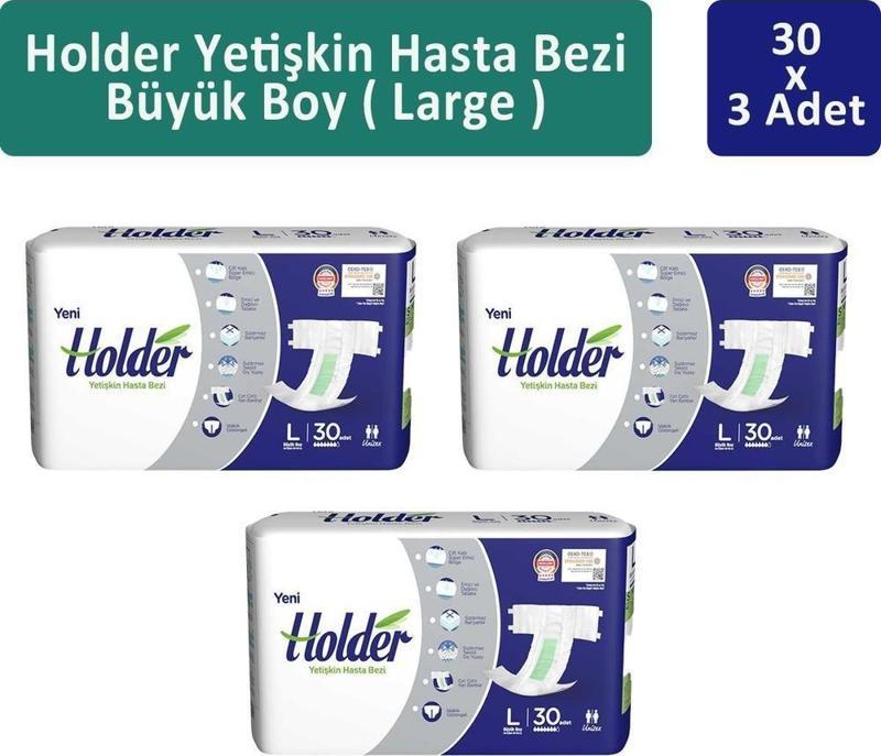  Holder Yetişkin Hasta Bezi Büyük Boy ( Large ) 30 x 3 Adet