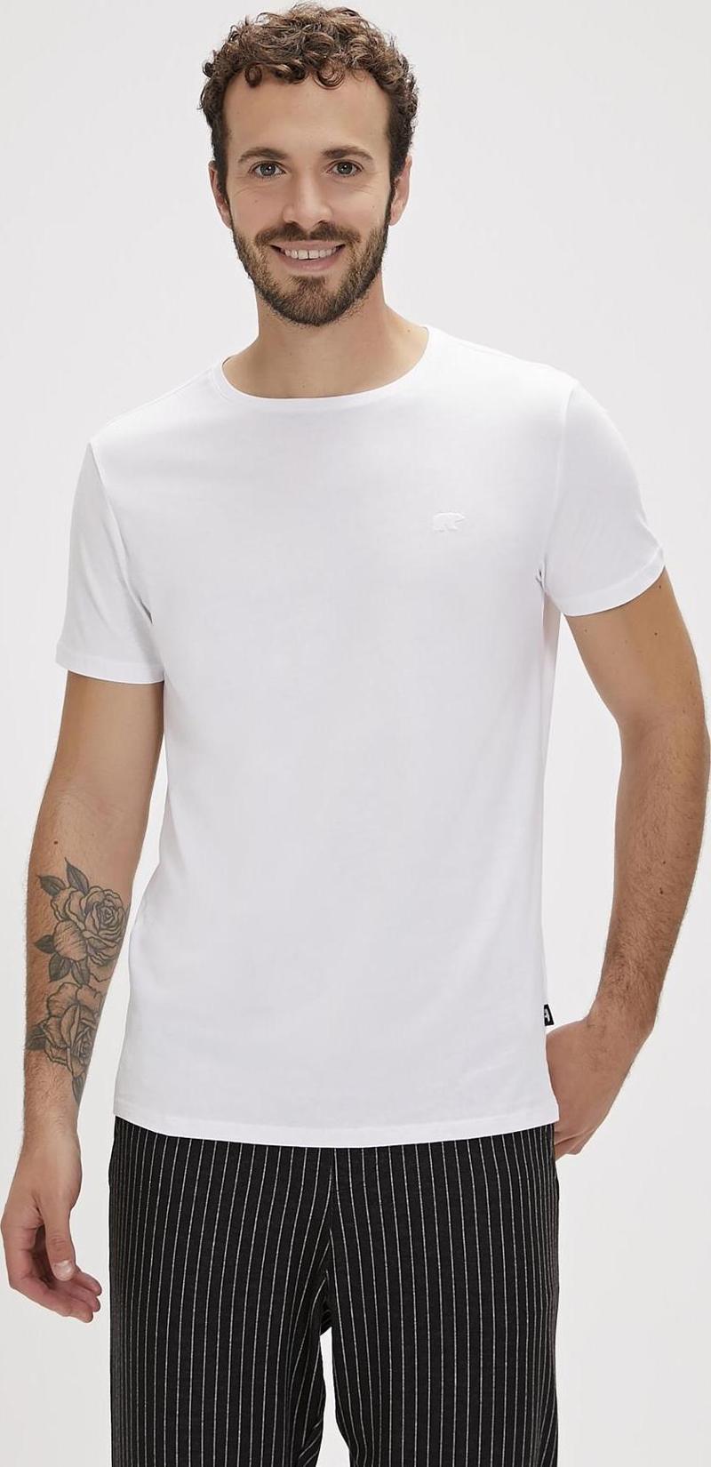 Solid T-Shirt Beyaz Basic Erkek Tişört 