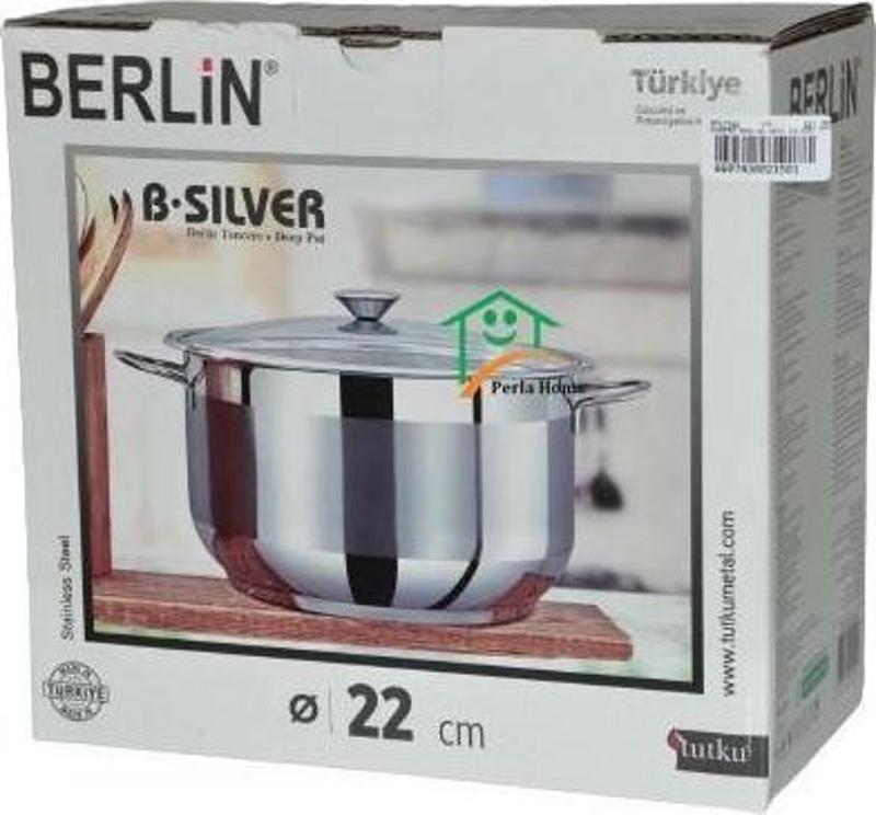 Bonera Berlin Silver 22x12 cm Derin Çelik Tencere