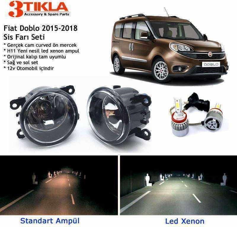 Fiat Doblo 2015-2018 Beyaz Led Xenon Sis Farı Seti