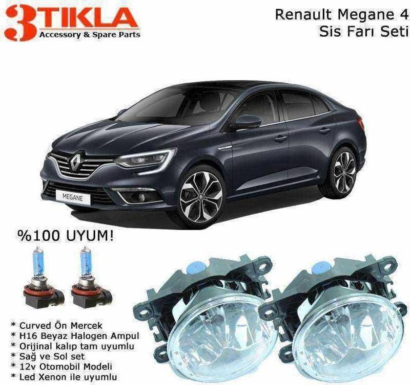 Renault Megane Sedan 2016-2021 Beyaz Ampül Sis Farı Seti