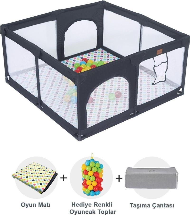 Original Playard Plus Güvenli Bebek Ve Çocuk Oyun Alanı Oyun Parkı 120x120 Oyun Matı Ve Topları