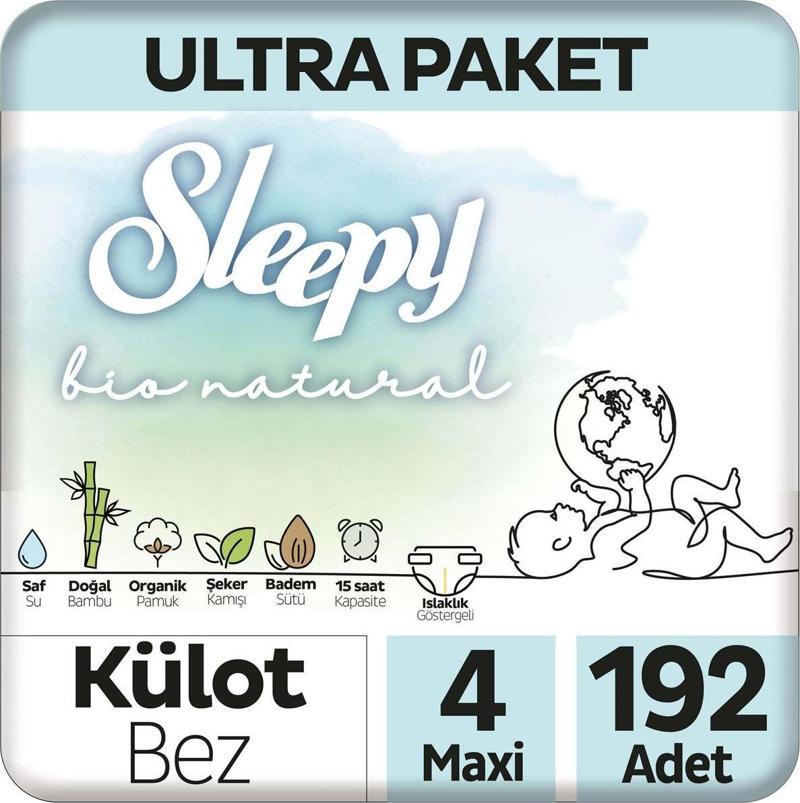 Bio Natural Ultra Paket Külot Bez 4 Numara Maxi 192 Adet