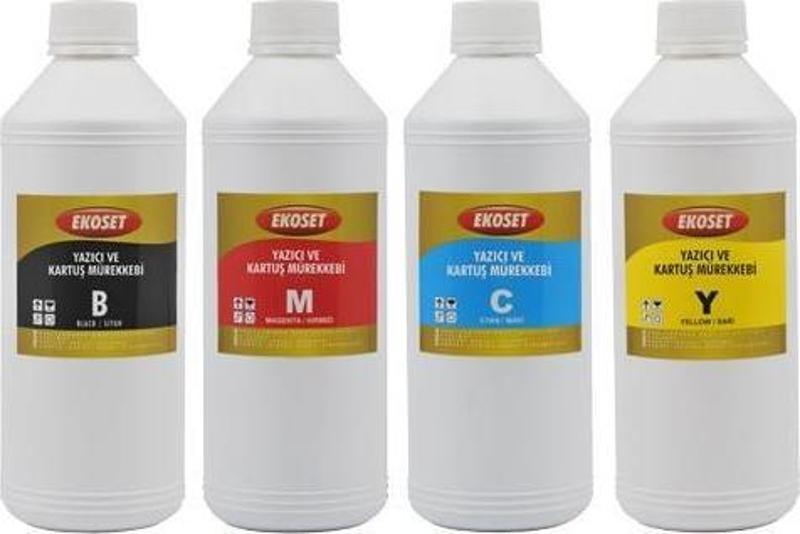 Epson EcoTank L3250 L3251 L3260 L3266 Uyumlu 4 Renk Muadil Mürekkep 4x1Litre