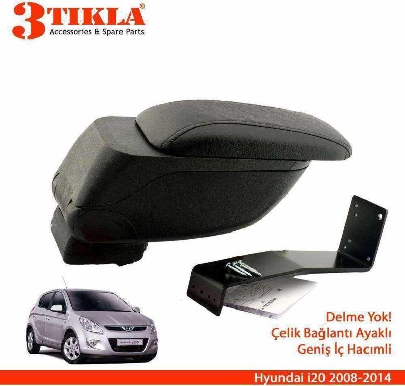 Hyundai i20 2008-2014 Geniş Hacimli  Delmesiz Çelik Ayaklı  Kolçak Kol Dayama