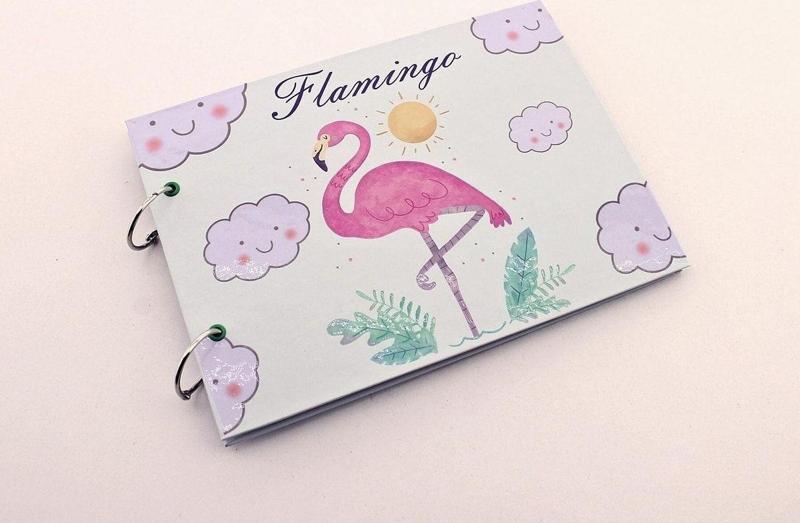 Flamingo Tasarımlı Dekoratif Şık Tasarımlı Kendin Yap Fotoğraf Albümü Klaket