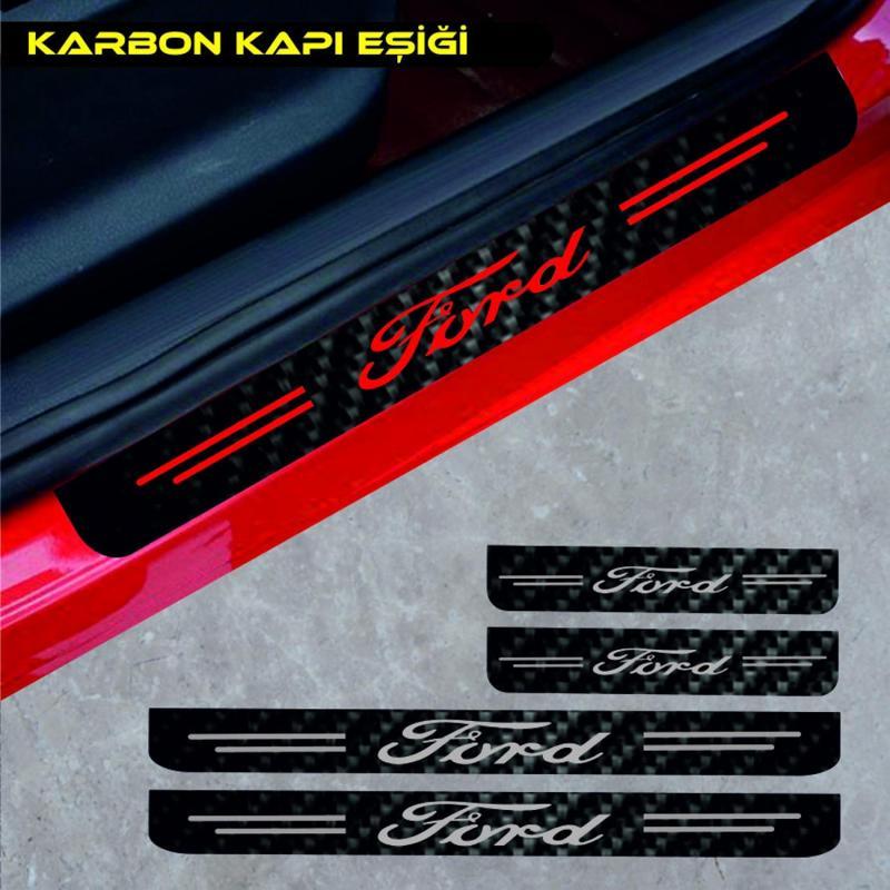 Ford C-Max İçin Uyumlu Aksesuar Oto Kapı Eşiği Sticker Karbon 4 Adet