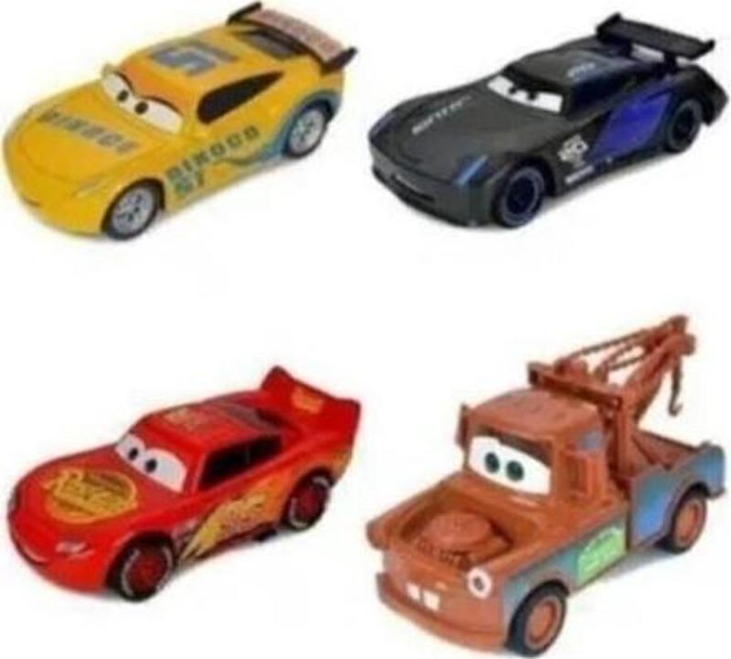 Cars Metal Arabalar  899-21 4 Araç (4 Renk-Kırmızı -Sarı-Gri-Kahve)