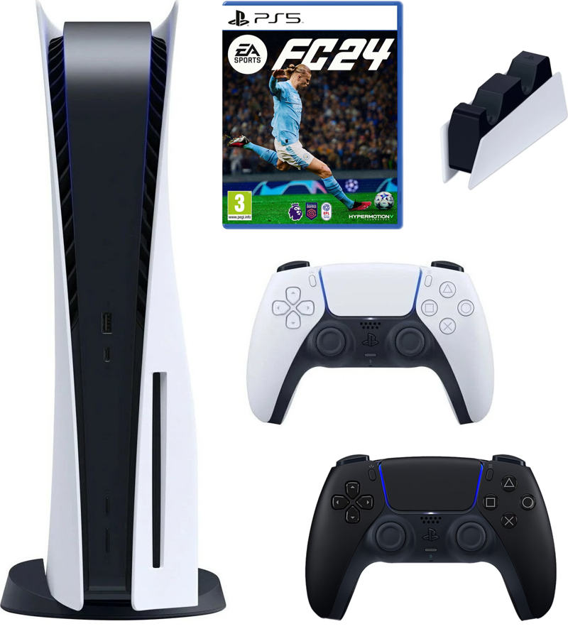 Playstation 5 Cd Li + 2. Dualsense + Sarj İstasyonu + Ps5 Ea Sports Fc 24 Fifa 24 (İthalatçı Garantili)