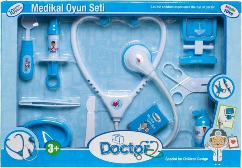 Kutulu Medikal Oyun Seti Mavi Renk 10 Parça -  Mavi Su Dünyası